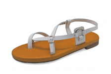 Women Sandals LS-15 White Corrected Grain Leather